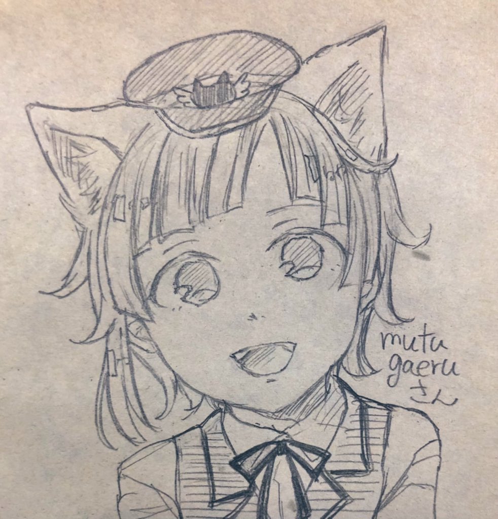10🌟むつがえさん🌟
元絵が可愛くて可愛くてやりたい放題可愛く描きました🐾
正面描けないマンなので電灯で透かしながらなんとか……笑
修行になりました!! 