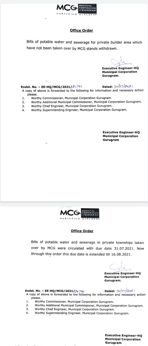Gurgaon residents are now waiting for the amendments/ correction in the water invoices too.
