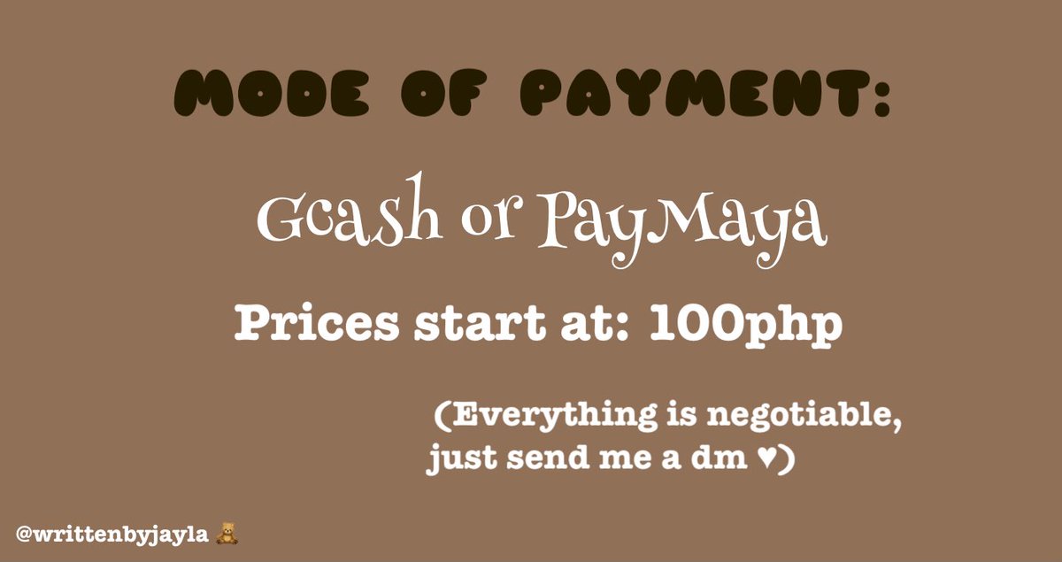 Hi! This is Jayla, 🧸

Need help in your Acads? I got you! :3 
→ Formerly <a href="/AcadsHelper_/">🔮Ely • OPEN!!</a>
→ If you’re looking for quality works at a friendly price just dm me! 
→ For vouches, visit: #writtenbyjaylaFeedBack 

Please help rt, bear friends! 🤎