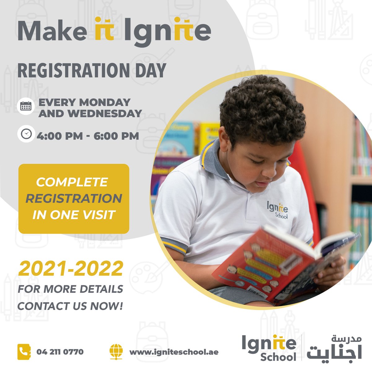 Igniteschooldxb's tweet photo. Join us every Monday and Wednesday from 4:00PM – 6:00PM to receive a special discount. Face to face lessons… every day!
#ignite #school #Dubai #Alwarqa #mirdif #education #Americanschooldubai #americaneducators https://t.co/JrNdsL8Bt9