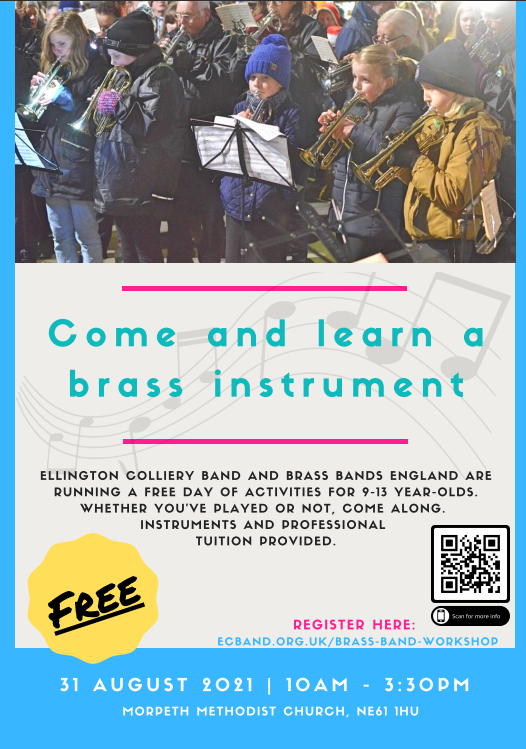 On the 31st of August 2021, we are hosting a free introductory event for young people who may be interested in music or learning an instrument. In collaboration with Brass Bands England. Visit the link to learn more: buff.ly/36wAxqL
#BrassBand #Northumberland #NorthEast