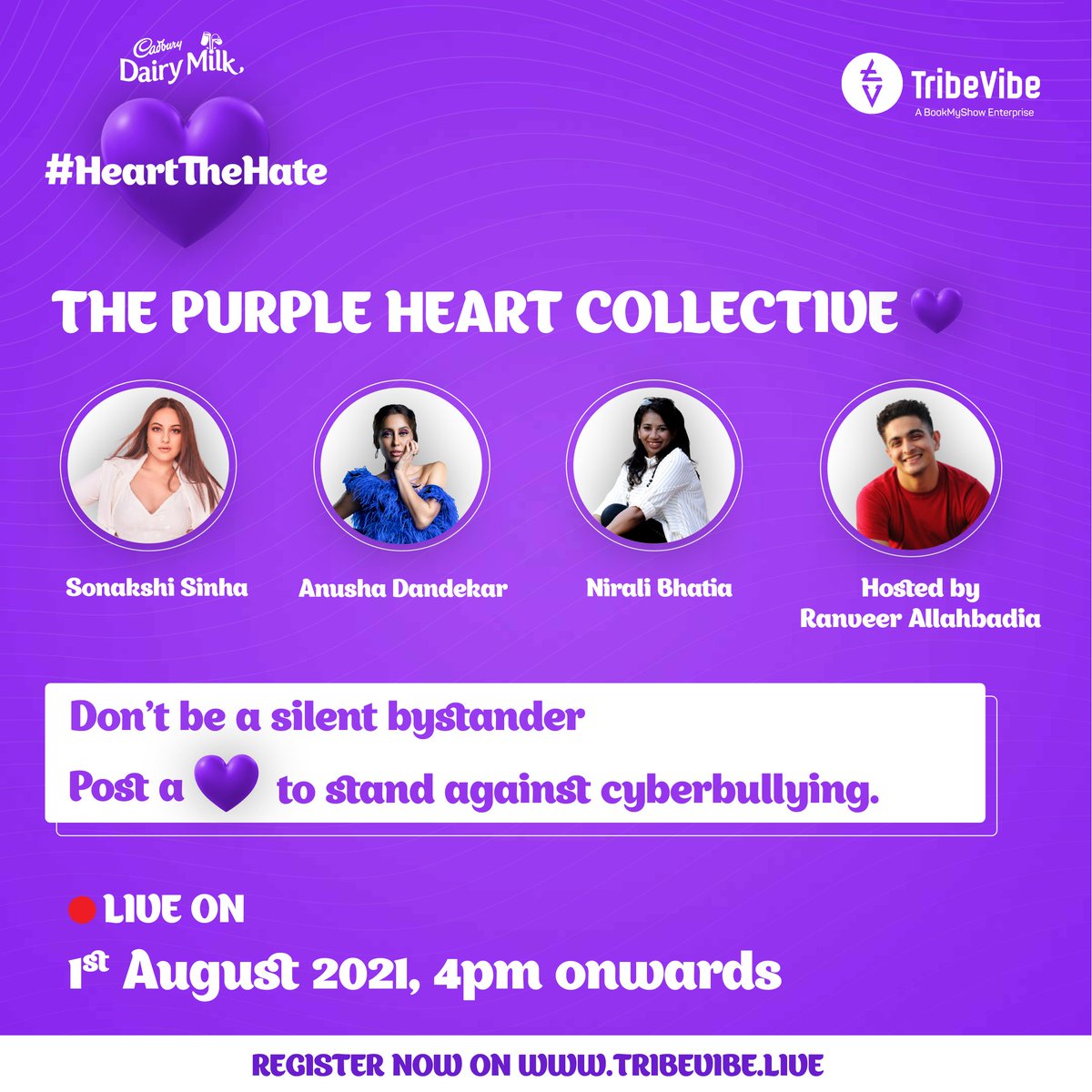 TribeVibeLive's tweet photo. π
Register Now: https://t.co/rkXIThjdLO
#TribeVibeEvents #TribeVibeEvent #CadburyDairyMilkIndia #ThePurpleHeartCollective #Cyberbullying #Actress #AnushaDandekar #Entertainer #NiraliBhatia #CyberPsychologist #RanveerAllahbadia #BeerBiceps #Influencer https://t.co/pk1ExU6Usi https://t.co/1khA0zI3t1