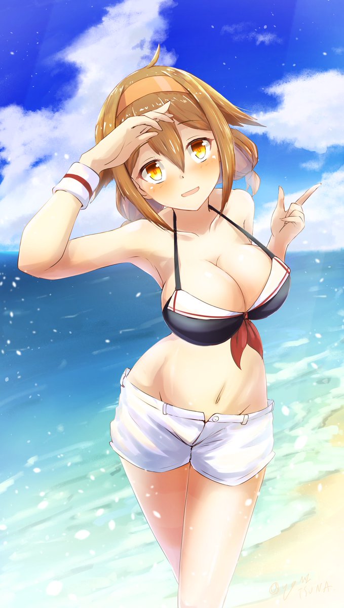村雨(艦これ) 「#おっぱいの日
大きいのって良いですよね… 」|ヨミツナのイラスト