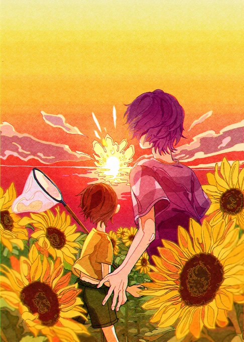 夕日が海へ入る。水の爆ぜる音だ。 