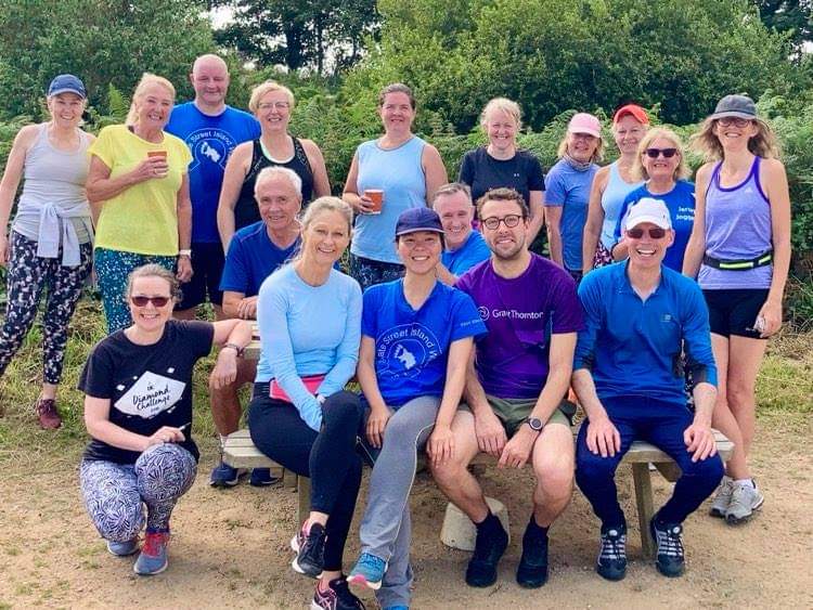 DidiAhier's tweet photo. 26km run with the fab Jersey Joggers. Saw a  bee 🐝house 🏡 which was a work of art. Had a fall so hobbled home
Got lost and Mr A steered me in the right direction. Have a few wounds but feeling good.#loverunning in #jerseyci #doitfordurrell https://t.co/Gk6PmuLspU