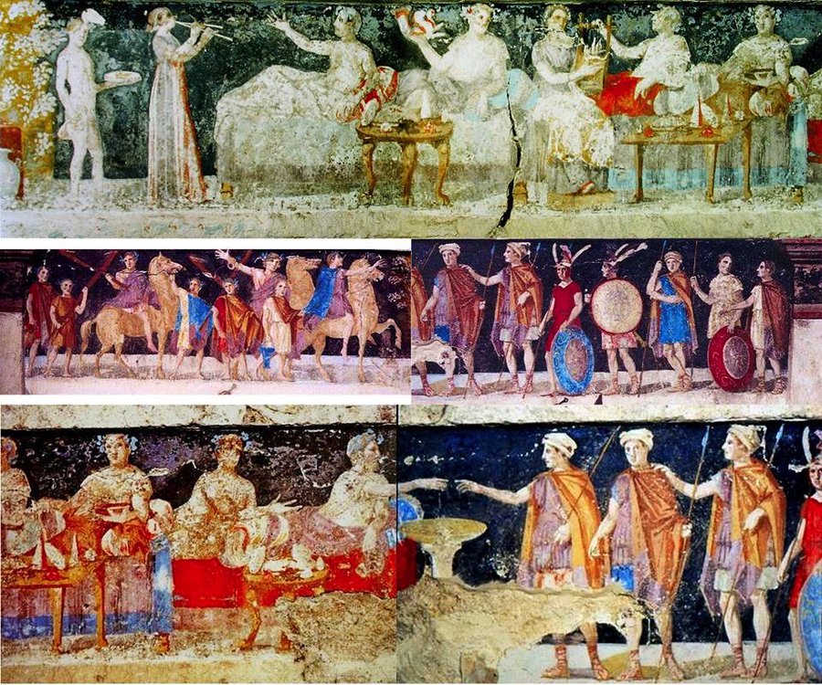 Macedonia_Gr's tweet photo. A total of 25 figures are depicted in this amazing painted composition on the frieze of the Macedonian #tomb at Agios #Athanasios, #Thessaloniki.
#Archaeology #Painting #History #Culture #GreekArt #Macedonia #Greece 🇬🇷 https://t.co/Ex1tCTD3kp