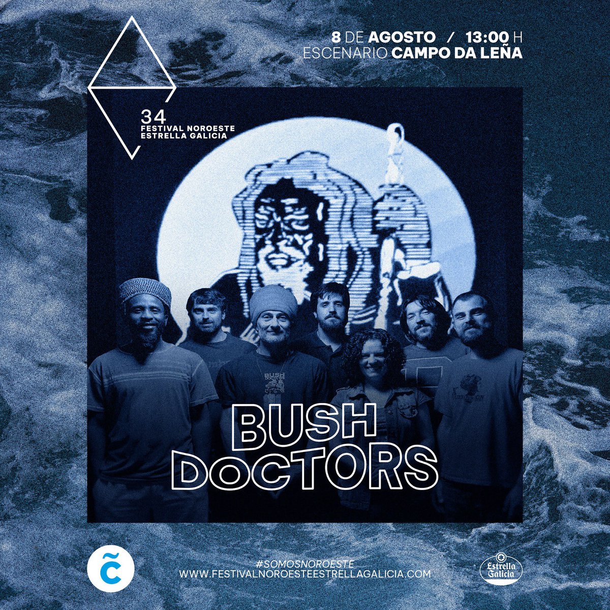 FestNoroesteEG's tweet photo. Bob Marley dicía que unha cousa boa da música é que, cando che golpea, non sentes dor. @BushDoctors van golpearnos coa súa música no @FestNoroesteEG
⚡️Domingo 08/08/21
🤩#BushDoctors
⏰13:00h.
💥Campo da Leña
#somosnoroeste 🌊
@estrellagalicia @MundoHR @ConcelloCoruna https://t.co/PKn9UWR3x6