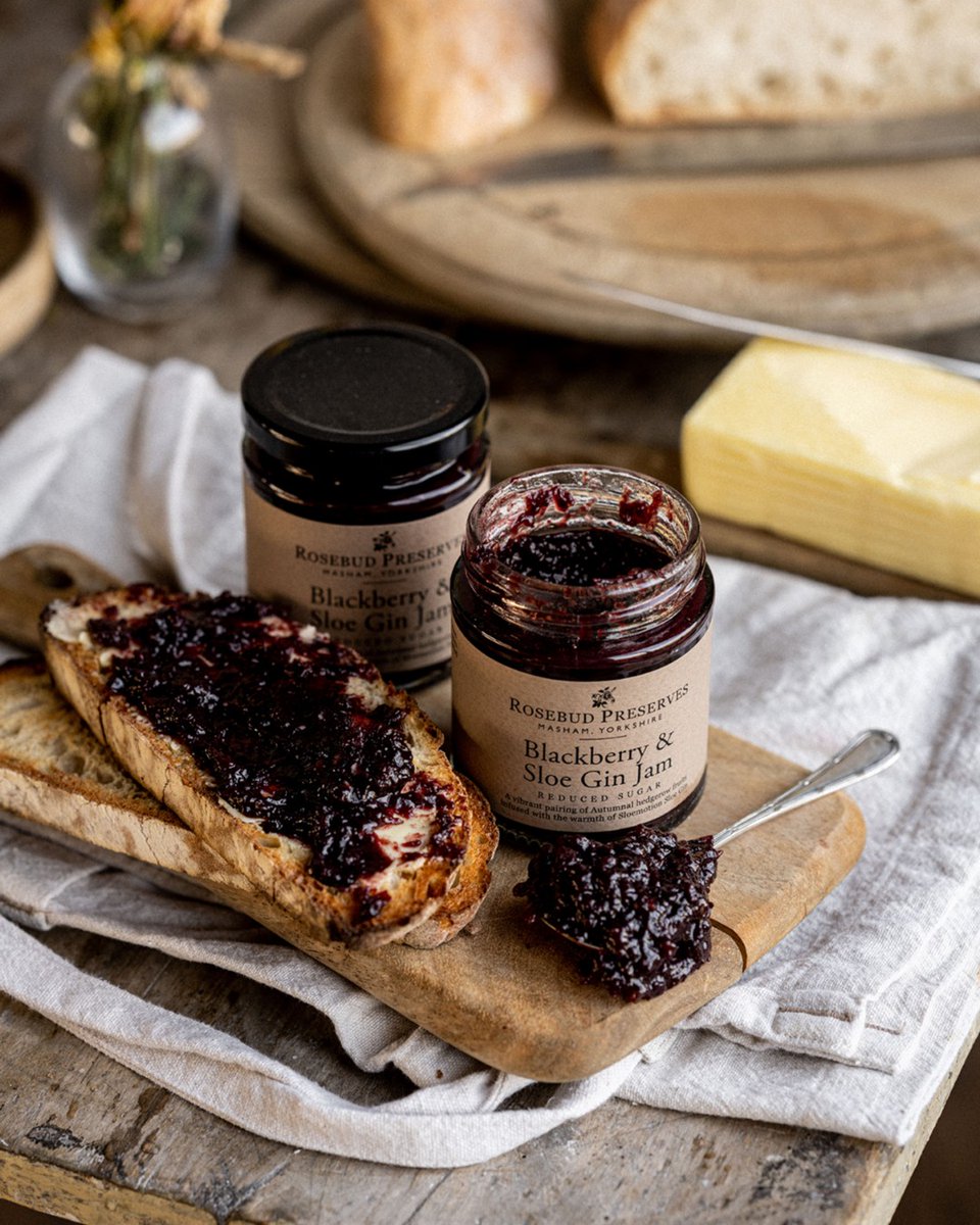 An innovative Rosebud pairing of two very familiar autumnal hedgerow fruits. Our Blackberry and Sloe Jam is infused with the warmth of Sloemotion sloe gin.

Celebrate #YorkshireDay2021 with Rosebud Preserves. 

#rosebudjam