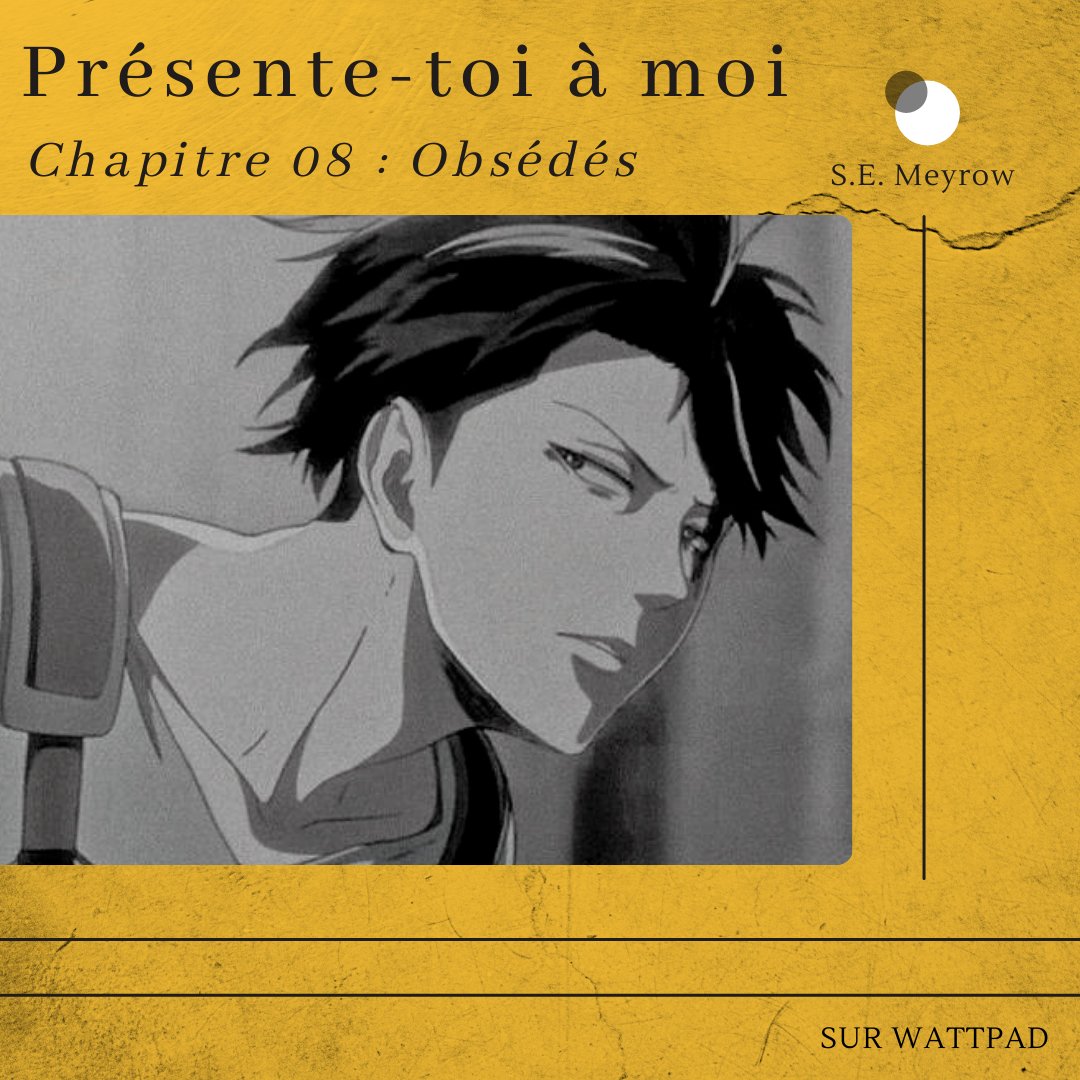 S_E_Meyrow's tweet photo. Présente-toi à moi - Chapitre 08 : Obsédés #wattpad https://t.co/BRNfsarAnb
#SNK #AoT #ereri #riren #levi #livai #wattpadstory #eren #leviackerman #AttackOnTitan #lecture #lire #yaoi #amour #romance #fanfiction #sex #sexe #semeyrow #romancegay #gay #erotisme #lavlien #wolfoty https://t.co/fBWbXH5exs