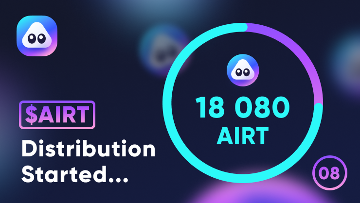 airnfts's tweet photo. Today we will be distributing 18 080 $AIRT to our users.

👉Retweet if you got any sales

Every 2 weeks we distribute rewards to every #NFTartist and #NFTcollectors that conducted sale on #airnfts. 

#NFTs #nftart #nftcollectors #NFTCommunity #nftartists https://t.co/sl0qdrvevk