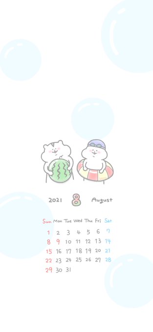 8月カレンダーのtwitterイラスト検索結果