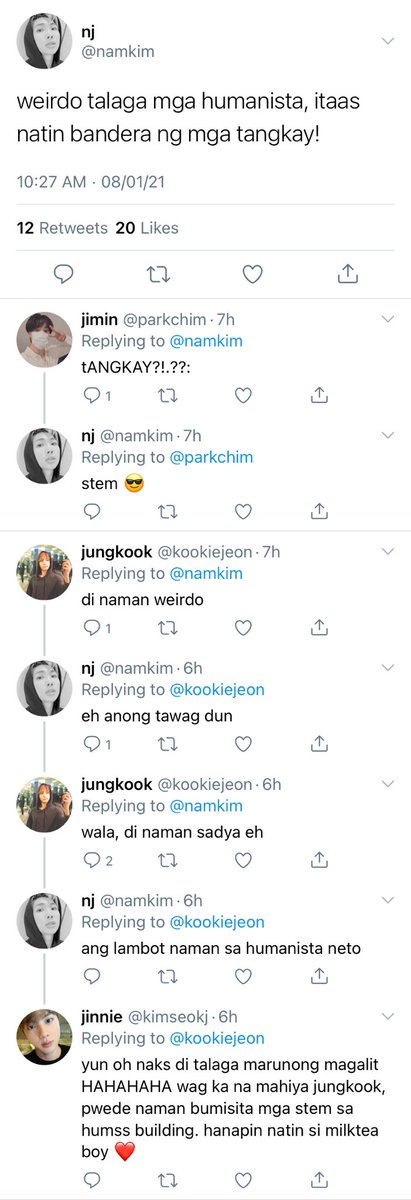 filo/tagalog #taekookau — humanista taehyung x stem student jungkook