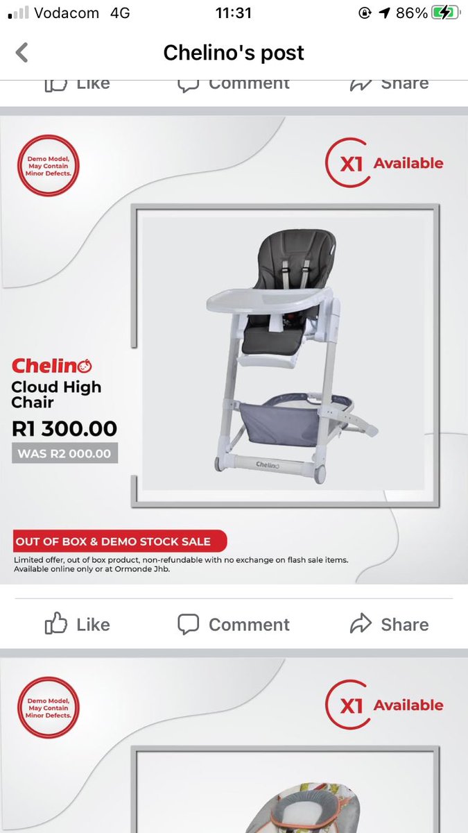 Rendani_Makhado's tweet photo. Parents, Chelino has a limited stock sale Online #mommytalkza #parentstalk https://t.co/GxzLfOXYpF