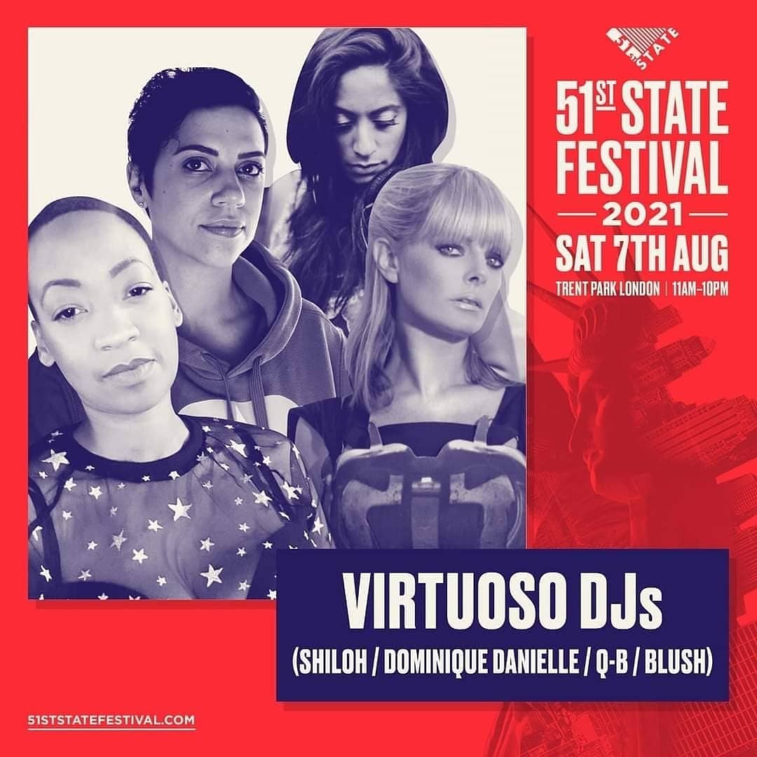 Looking forward to <a href="/51stFestival/">51st Festival</a> Virtuoso DJs Set Time 11am - 1pm

Excited my brand Virtuoso (<a href="/VirtuosoNights/">Virtuoso Nights</a>) will be making its debut at the festival &amp; I get to bring my friends, (3 very talent ladies) along for the ride! 
#DominiqueDanielle 
<a href="/QB_sounds/">DJ Q-B</a> <a href="/Blushdj/">Blush</a>
