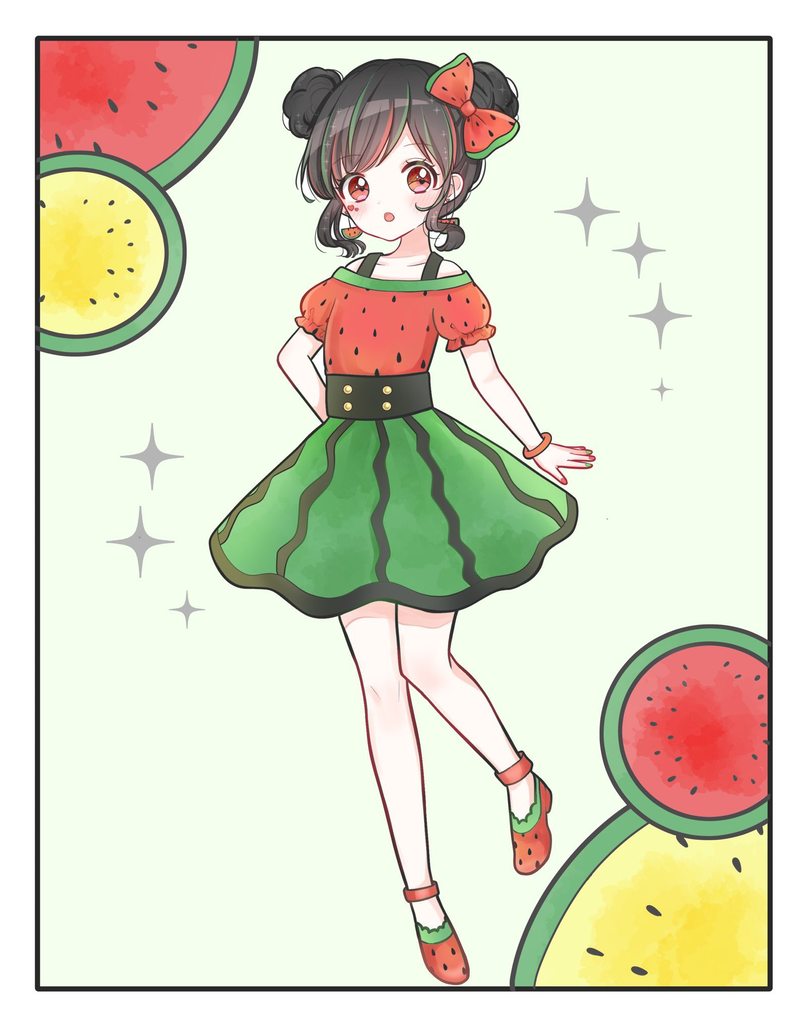 Twitter 上的 ちゃのん イラスト 夏休み塗り絵 スイカの女の子 おうち時間にどうぞー 小さなお友達に届け 塗り絵 イラスト T Co M2wfm4apsi Twitter