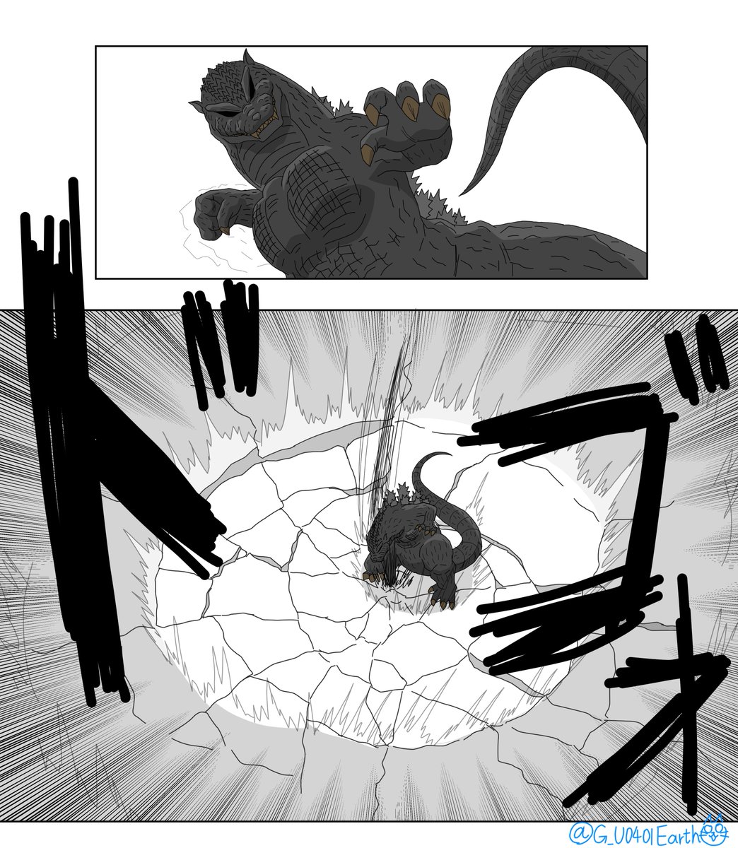 ゆで卵をトレースすればクレーターを描けることに気づきました。
#ゴジラ #Godzilla 