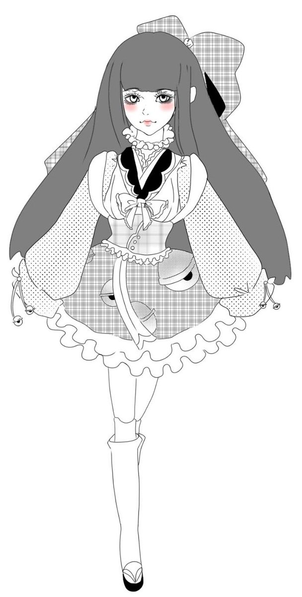 美南星月ᙏ على تويتر ポップな日本人形をテーマにデザインしてみました Doll 球体関節人形 イラスト