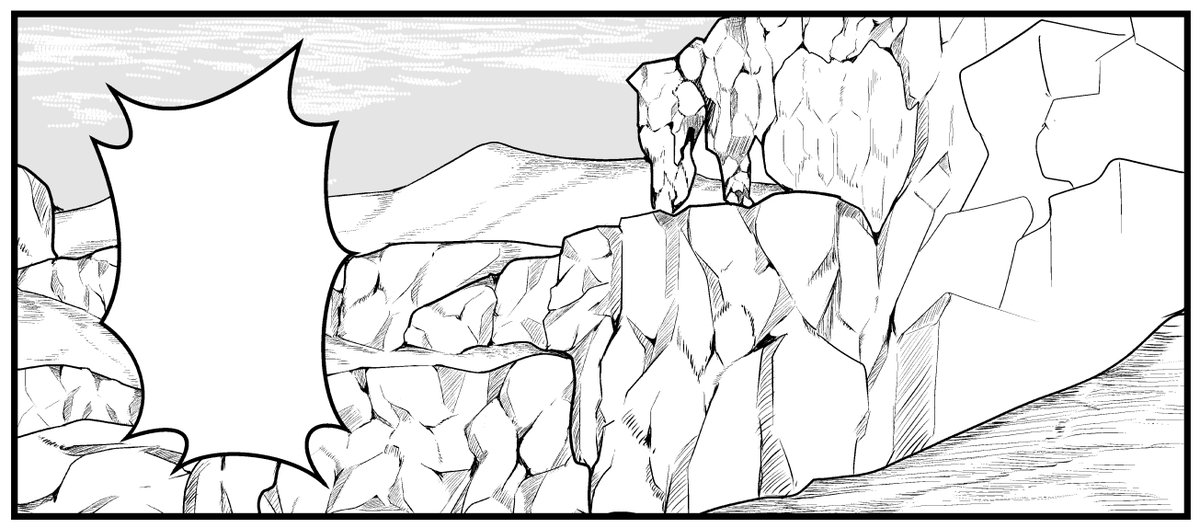 先週描く時間なかったから今日は頑張ってみたものの岩ばっかりの背景に力入れなくてよかった気もする… 