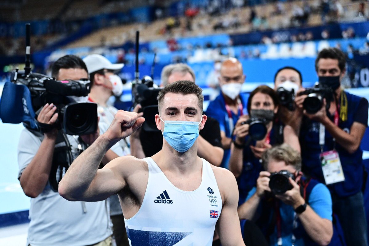 BritGymnastics's tweet photo. Olympic champion again 🏆🥇

It’s GOLD for @maxwhitlock1 in the pommel horse final!

#Tokyo2020 #CelebrateAmazing https://t.co/TnVXisWX1r