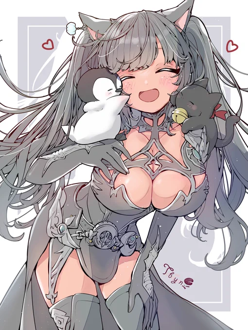🐧ツインテミコッテちゃん🐈‍⬛

私にしては露出多め頑張りました...!

#ミコッテ #FF14イラスト #ff14 