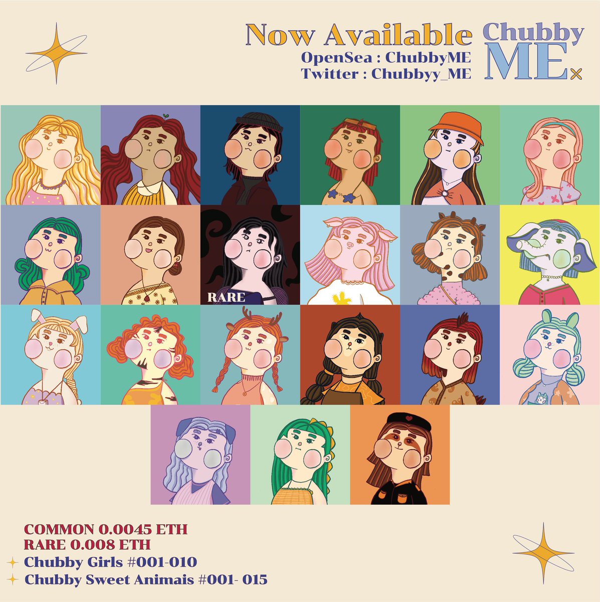 chubbyy_me's tweet photo. ⊹ Chubby Girls ⊹🙆🏻‍♀️
⊹ Chubby Animals ⊹🐷
⊹ i hope you like and enjoy my chubby collection.🥺💖
Now Available : https://t.co/exKvsSCL7p

#NFT #NFTs #nftcollector #nftart #NFTTHAILAND #NFTcollectibles #NFTartists #NFTcollection https://t.co/CyrSYgriOn