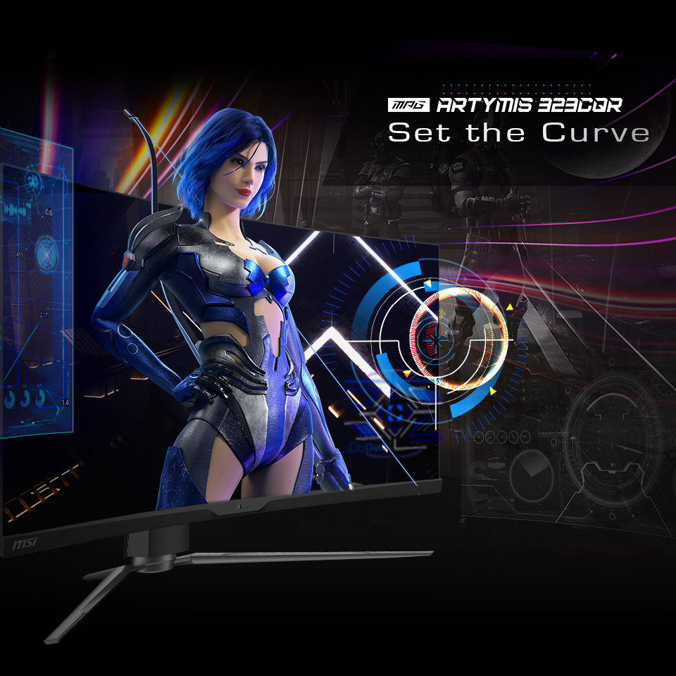 MSI__UK's tweet photo. As curved as we could! MSI presents ARTYMIS 323CQR 1000R Gaming monitor to greatly enhances the gaming experience.
#1000RMonitor #GamingMonitor https://t.co/LTnBlNXGeX