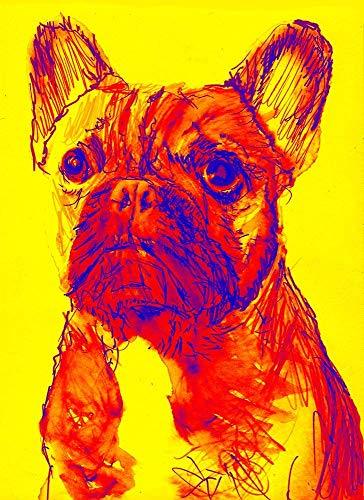 French Bulldog Wall Art Print, Frenchie Owner Gift, Frenchie Artwork, Colorful French Bulldog Painting Decor Choice of Sizes Hand Signed by Artist Oscar Jetson. oscarjetson.com/products/frenc… #painting #art #decor