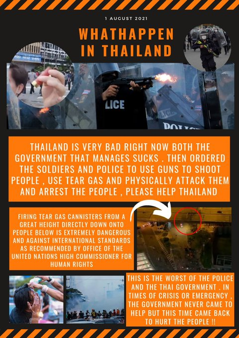 JungkookxBTH's tweet photo. The Thai government failed to provide vaccines on time, and many Thai people haven’t had any vaccines yet. If they don’t come out to make their calls, the government will simply ignore them.

#ม็อบ1สิงหา
#WhatsHappeningInThailand https://t.co/6lJHtScoYq