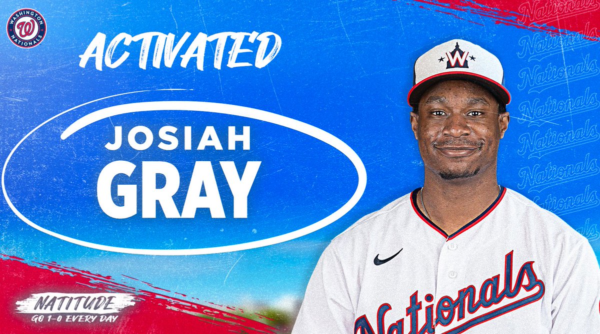Washington Nationals on X: Josiah Gray has reported to the club and is  activated for today. He's the No. 59 prospect in @MLB according to Baseball  America. @JGrayy_ // #NATITUDE  /