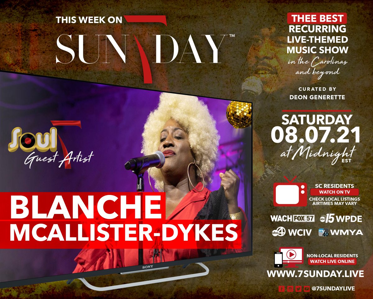 7SundayLive's tweet photo. We told you things are only getting MORE GOODER and Season 2 is proof!
This week we have THEE soulstress @bmacsingz performing on #7Sunday live!
Tune-in at Midnight on:
๐บ @wachfox
๐บ @wpdeabc15
๐บ @ABCNews4
๐บ #wmya
๐ป https://t.co/7lVq9Lcm4b https://t.co/YrEuUu50NQ