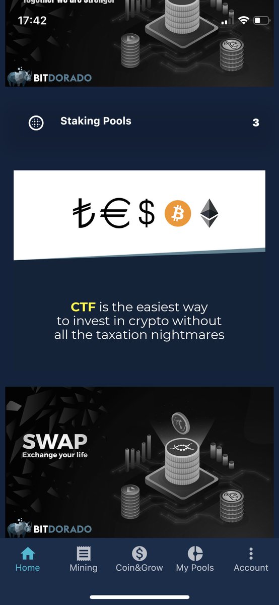 SolutionsHalal's tweet photo. Bitdorado mobile app Features now CTF and listview. #teloscoin #cryptocurrency #bitcoin #defi https://t.co/H6714fkWjK