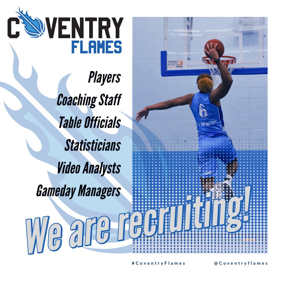 CoventryFlames's tweet photo. We are recruiting! How will YOU get involved? π
β’
π₯Coventry Flames Basketball
π National League 2021-2022
β’
#coventry #basketball #coventrybasketball #coventryflames #covuni #coventryuniversity #britishbasketball #basketballengland #sportscholarship #basketballscholarship https://t.co/fytZNNtGLh