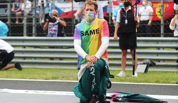 VerstappTom's tweet photo. Vettel : "I kept the shirt (pride) while the anthem was on in support of those people who are suffering. Some people make laws that compromise the growth of children instead of protecting them. They can disqualify me!" https://t.co/6Q0MSCeJ5b
