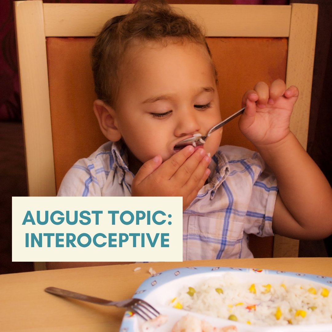 21sensesNFP's tweet image. Our August topic is Interoceptive! Interoception is the body’s ability to recognize and interpret its own internal cues, such as hunger, thirst, exhaustion, and pain. Join us all month for more on the interoceptive sense!

#specialneedsparenting