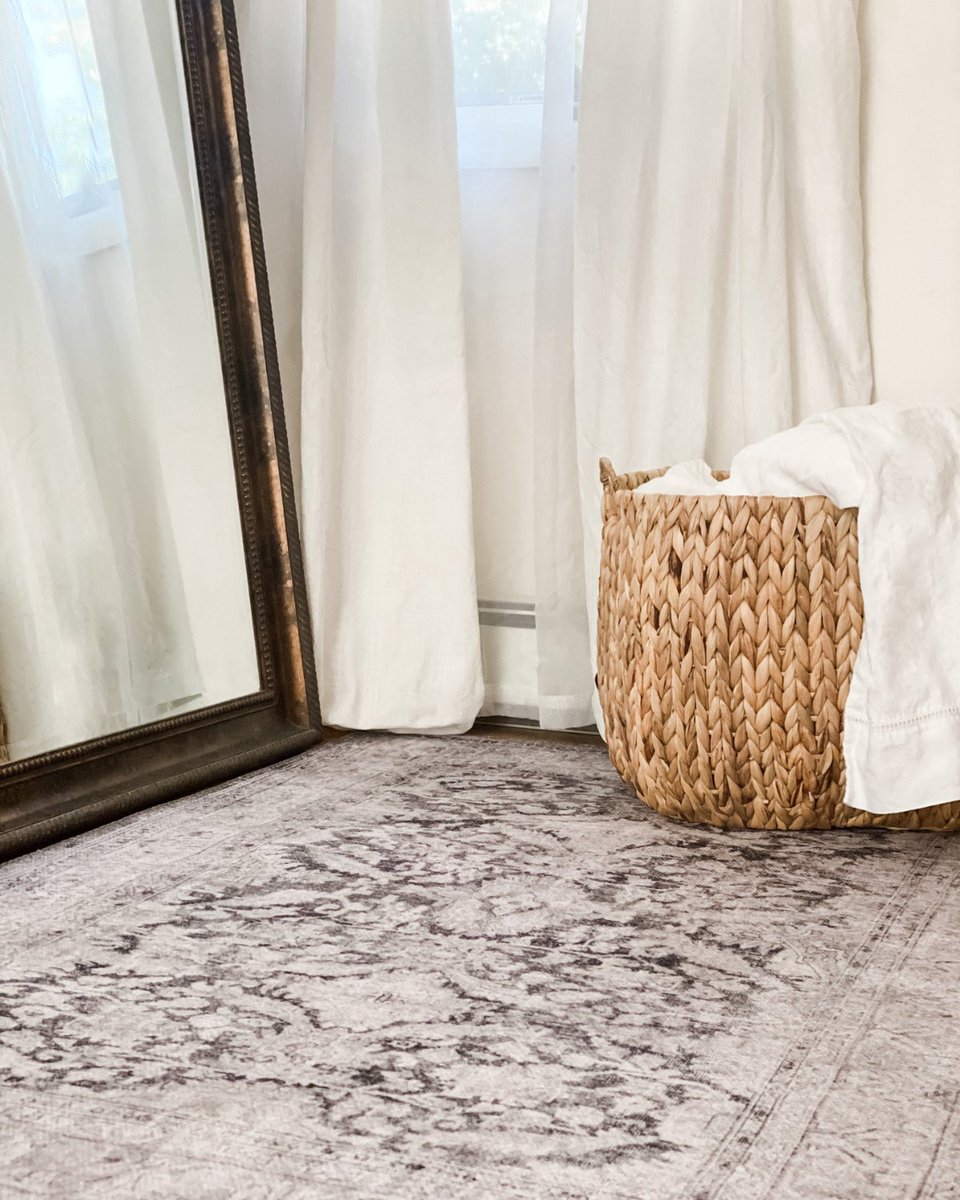 A calming corner away from the hustle and bustle of every day life. Thestyledporch found the perfect small rug to complete this corner of her master bedroom!---bit.ly/3eeIKns