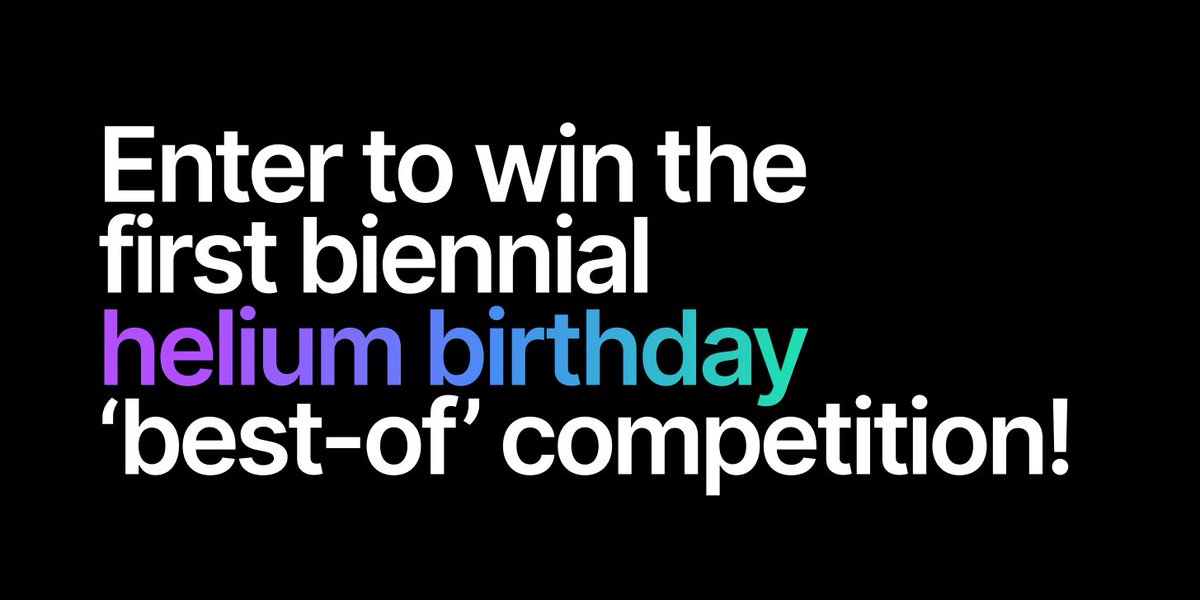 We'd like to celebrate the best of #ThePeoplesNetwork for its 2nd birthday (and halving) 🎂. Read on to learn about how you can participate in the first biennial @Helium birthday “best-of” competition.

The competition ends and winners will be announced next Friday, August 6th.