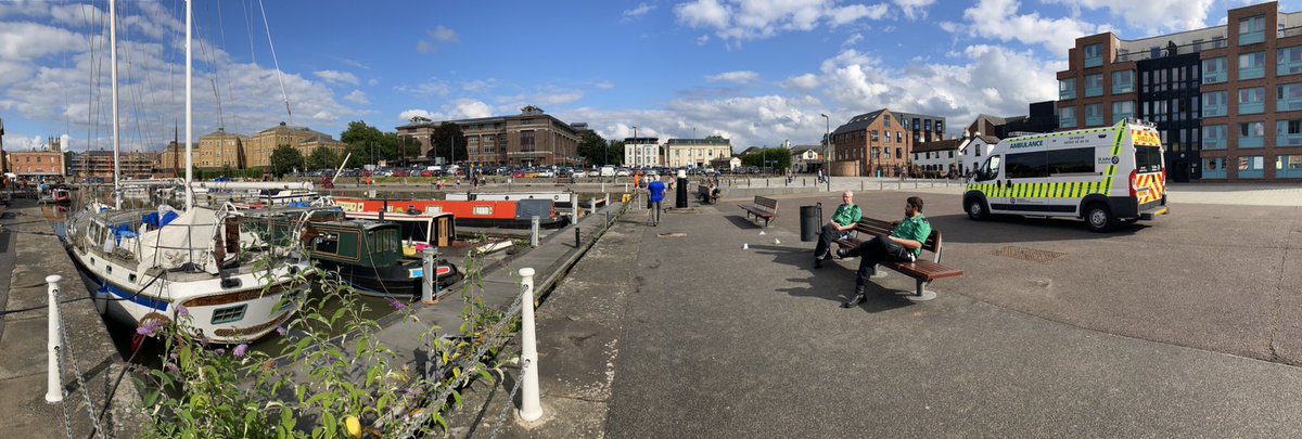 Lovely place to take a meal break and enjoy the sunshine during our emergency ambulance shift for SWAST today. #sjapeople #summer @GloucesterDocks @SJA_ACR <a href="/tims_young/">Tim Young</a> <a href="/brian031193362/">Brian</a>