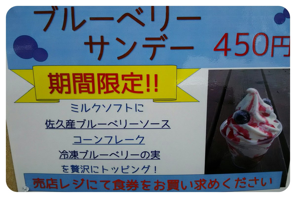 神津牧場 公式 今日よりブルーベリーサンデーはじめました 牧場のソフトクリームとブルーベリーの相性は抜群です オススメです