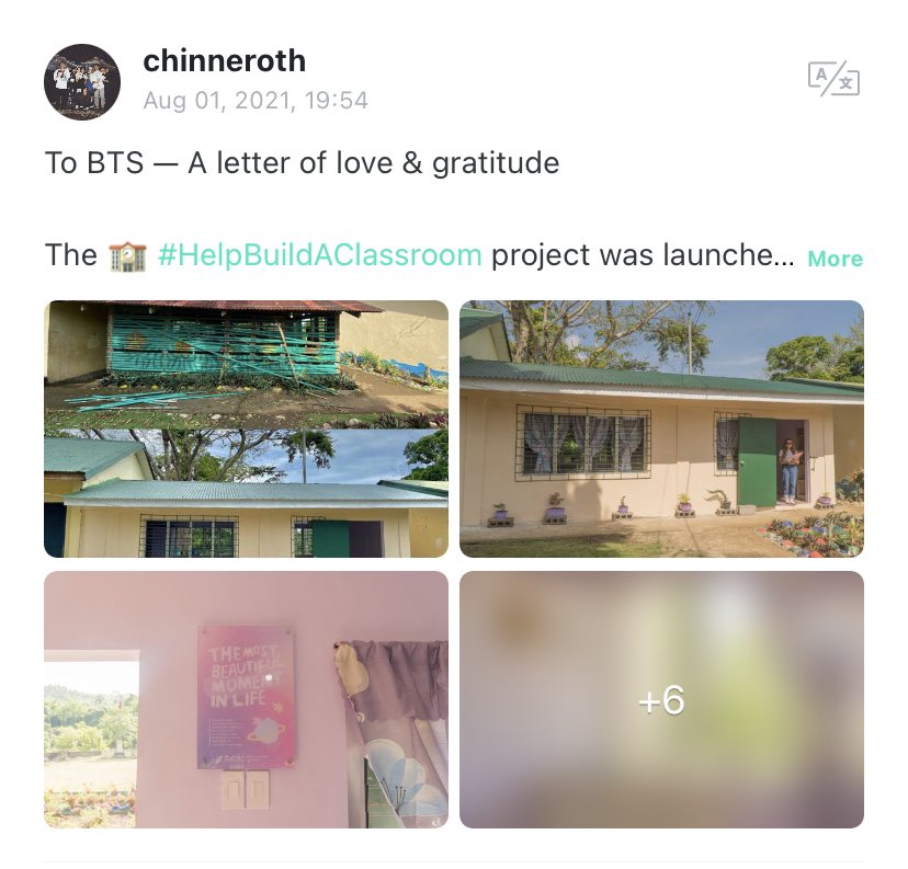 learnwitharmy's tweet photo. Cheer us on Weverse via 🏫 #HelpBuildAClassroom and 🏫 #WeBuiltAClassroom hashtags. 💜🥺

Let @BTS_twt know that they light our path. 💫 https://t.co/8fvN2trlvl