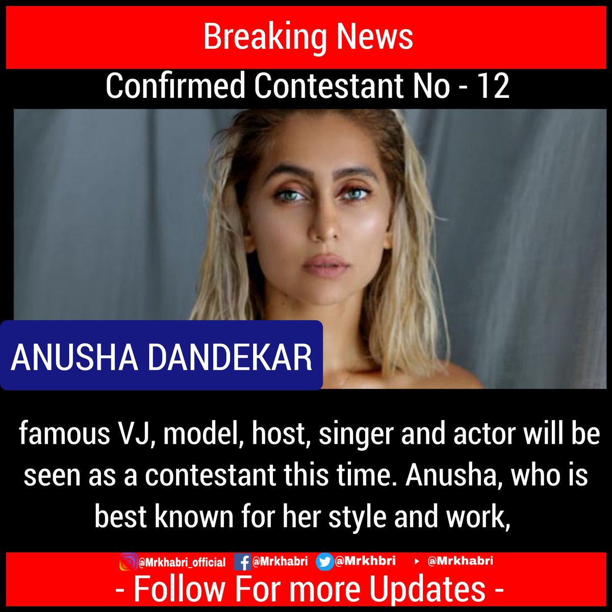 mrkhbri's tweet photo. Breaking News #BiggBossOTT 

Confirmed Contestant no - 12

#BiggBoss15 https://t.co/KC21Yq6Epm