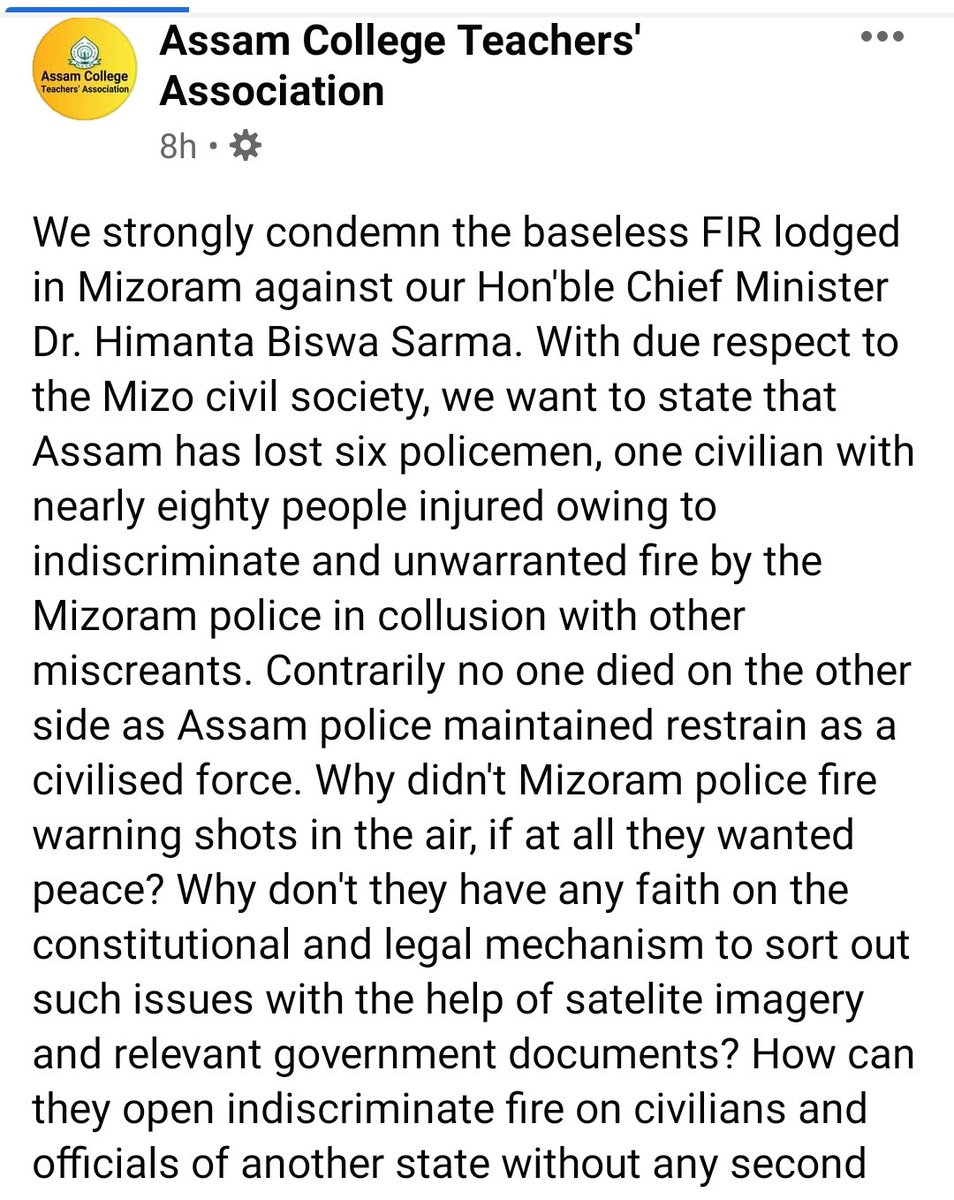 ACTA_ASSAM's tweet photo. Strongly condemn the baseless FIR lodged in Mizoram against our Hon'ble Chief Minister Dr. Himanta Biswa Sarma. We stand firmly with the Assam Police and Hon'bl CM Himanta Biswa Sarma.
@himantabiswa
@CMOfficeAssam
@ZoramthangaCM
@CMOMizoram
 @AmitShah
@PMOIndia https://t.co/sT3kl5LrKM