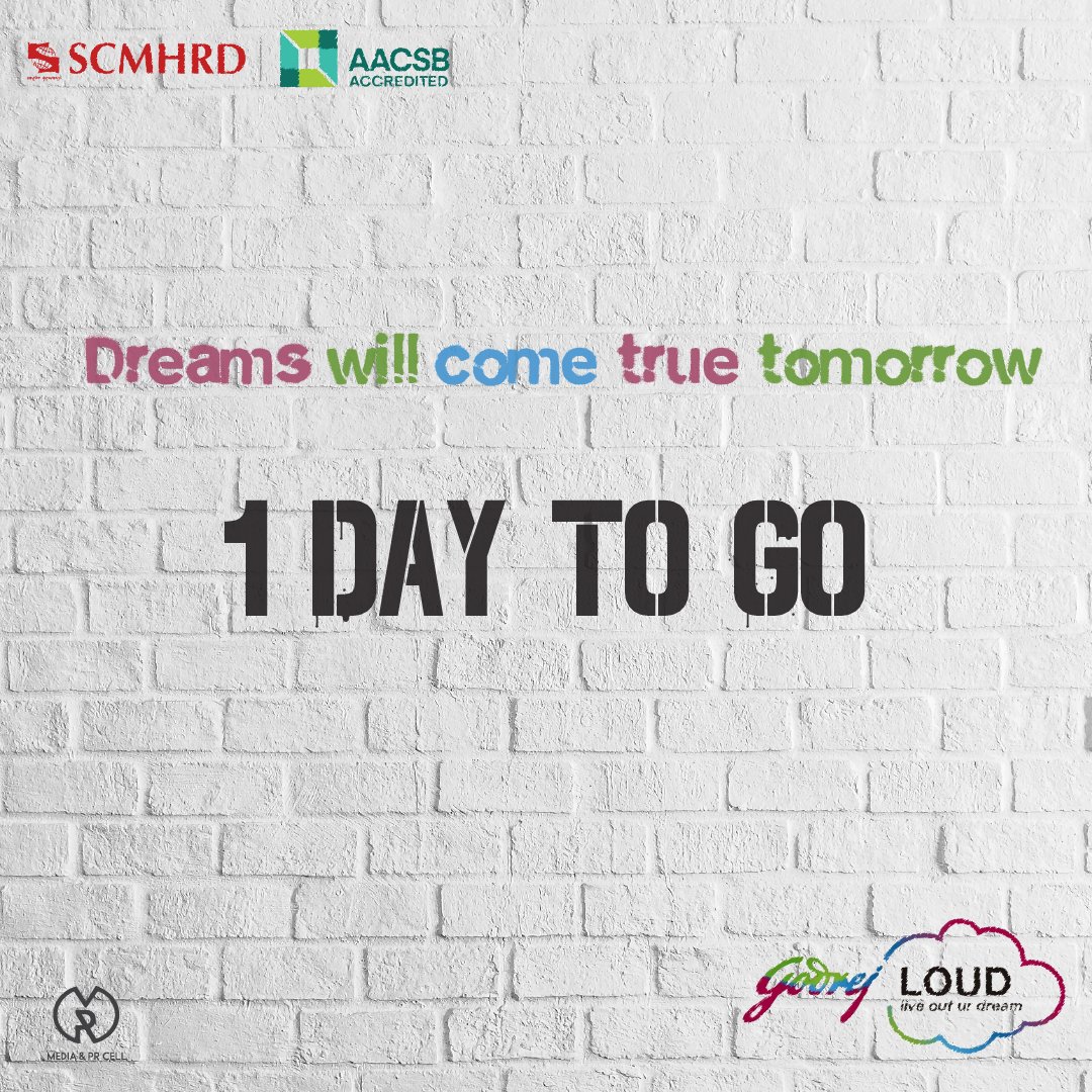 SCMHRDian's tweet photo. The platform to give your purpose a voice is here. Get ready for Godrej LOUD Season 10! It's time to Go Loud For Good!

1 day to go!

#SCMHRDxp #GodrejLOUD #GoLOUDForGood https://t.co/BoTAbxRJG2