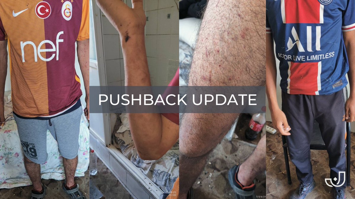 JosoorNet's tweet photo. #PushbackUpdate [cw: physical violence]

Today we highlight a case from last week where two young Algerian men were pushed back from #BG to #TR, with mention of an officer with a "light blue armband" that Frontex wear. 1/

#PushBacksAreIllegal #EndBorderViolence https://t.co/V871Lw6Tsg
