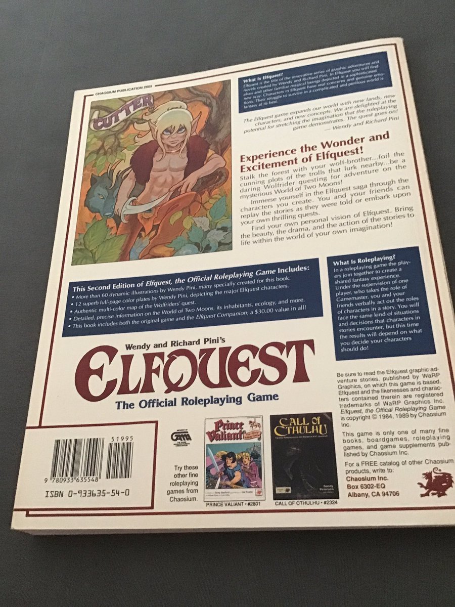 AetherEgo's tweet photo. Blast from the past: #Elfquest by .@Chaosium_Inc!
As a kid/juvenile, the elves by the #Pinis influenced us more than Tolkien‘s #LOTR. These elves were wild and a huge influence on our games - even before they released a #ttrpg book (1984). #TeamWinnowill #brp #d100 https://t.co/f1es9dVdIG
