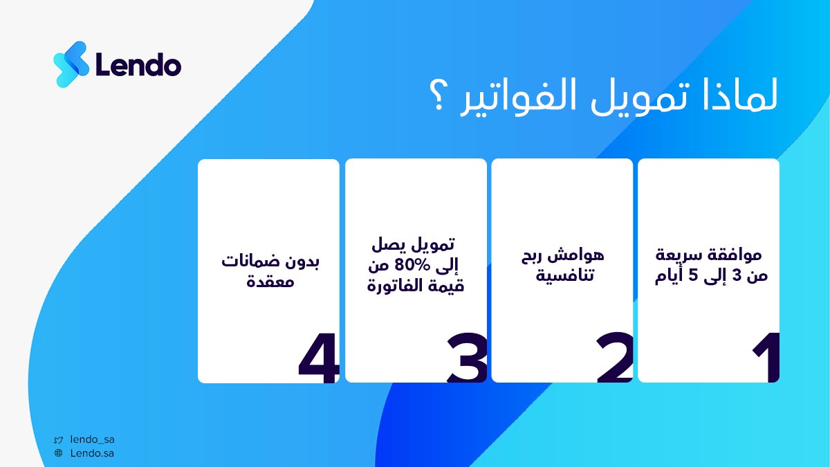 لماذا على الشركات التقدم بطلب تمويل فواتير مبيعاتها من منصة ليندو؟

#تمويل_فواتير
#فواتير_مبيعات