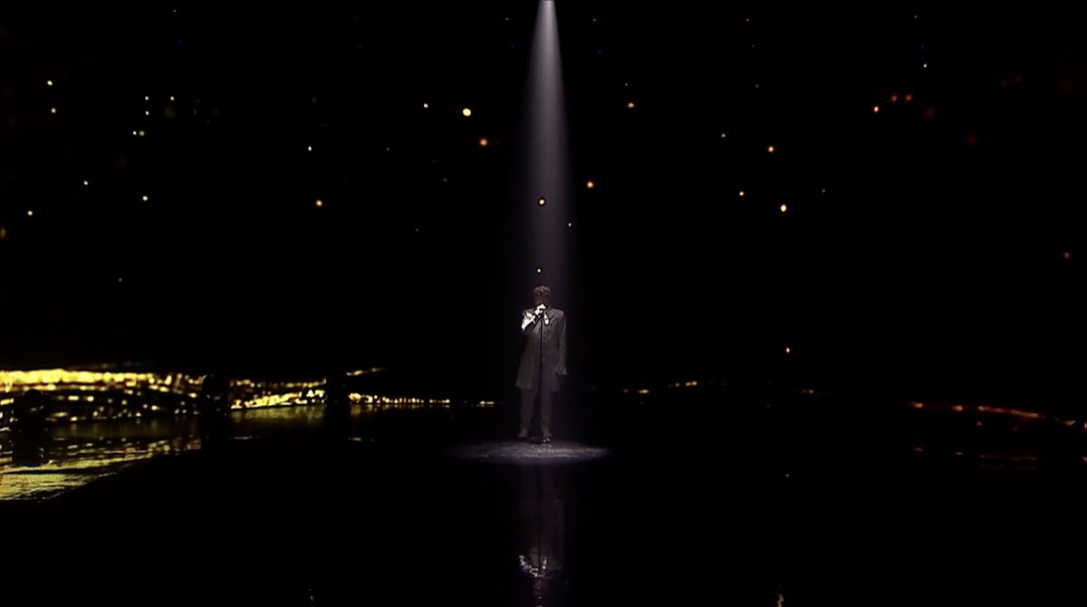 SB19Official's tweet photo. @coldplay #SB19_STELL now performing a cover of All by Myself by @celinedion! 🎤

#SB19 #SB19BackInTheZone 
SB19 BITZ CONCERT https://t.co/YGGy3IMiJD