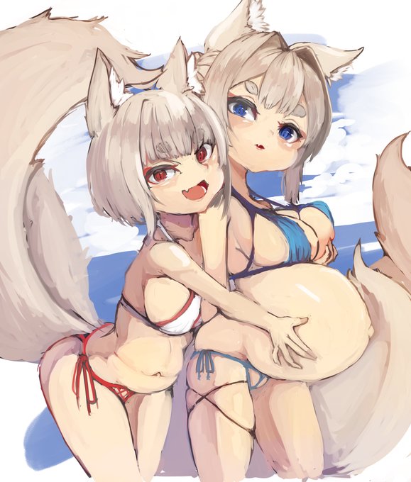 紅「こんな体で海に来る狐ヤバない?💛 