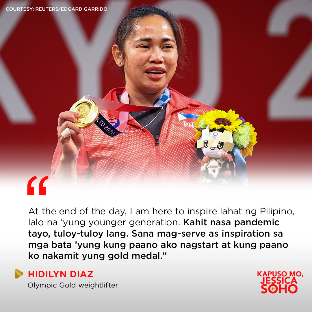 KM_Jessica_Soho's tweet image. Take it from Olympic Gold Medalist Hidilyn Diaz! #KMJS