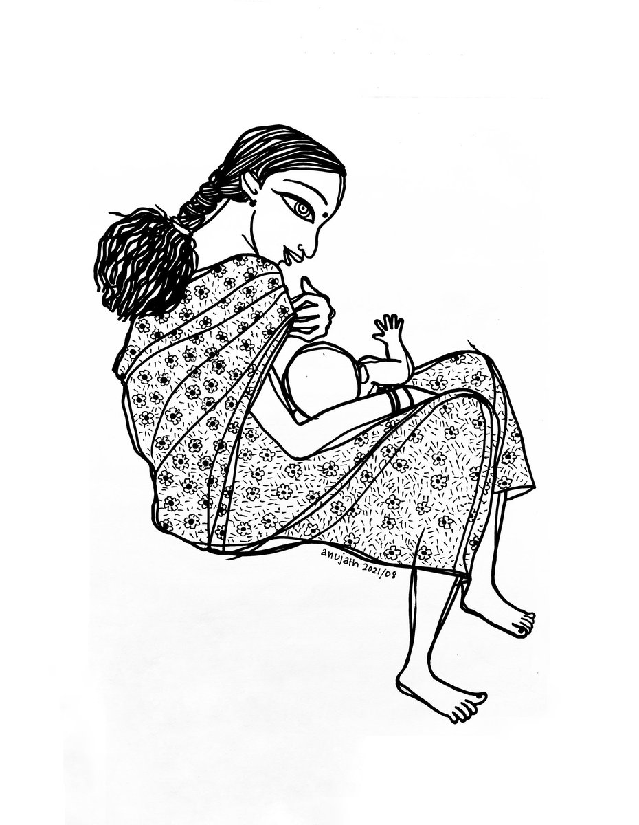 iam_Anujath's tweet photo. *World Breast Feeding Week 2021* 
(August 1 - 7)
Here is my new drawing on my mothers' drawing series to dedicate this year's World Breast Feeding Week.
*Protect Breastfeeding:* 
*A Shared Responsibility*thros https://t.co/AUJQKYZ0Di