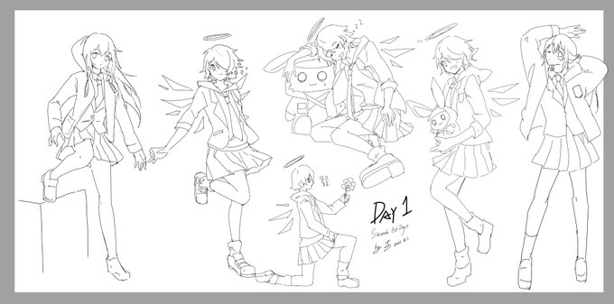 スケッチ60日間挑戦します!😆
初日は、学生エクシアとドクターさんを描きましたー
#エクシア 
#アークナイツ 